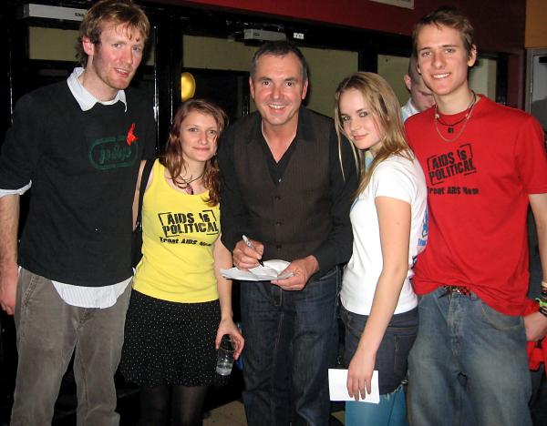 2007 Liverpool University. Dr Karl Kennedy signs a prescription for universal access to HIV treatment by 2010.