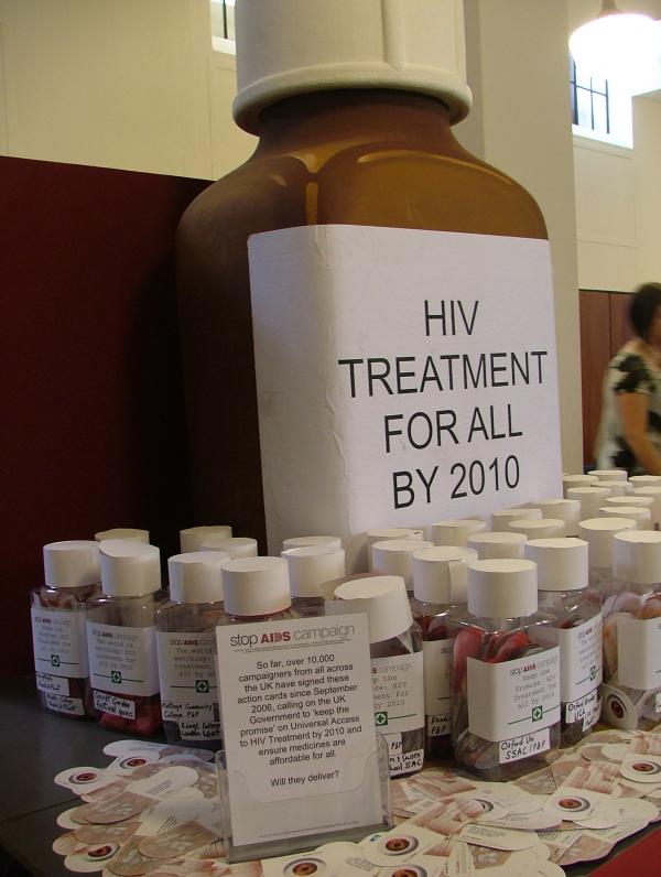 20 March 2007 Stop AIDS Day of Action pill bottles display 
