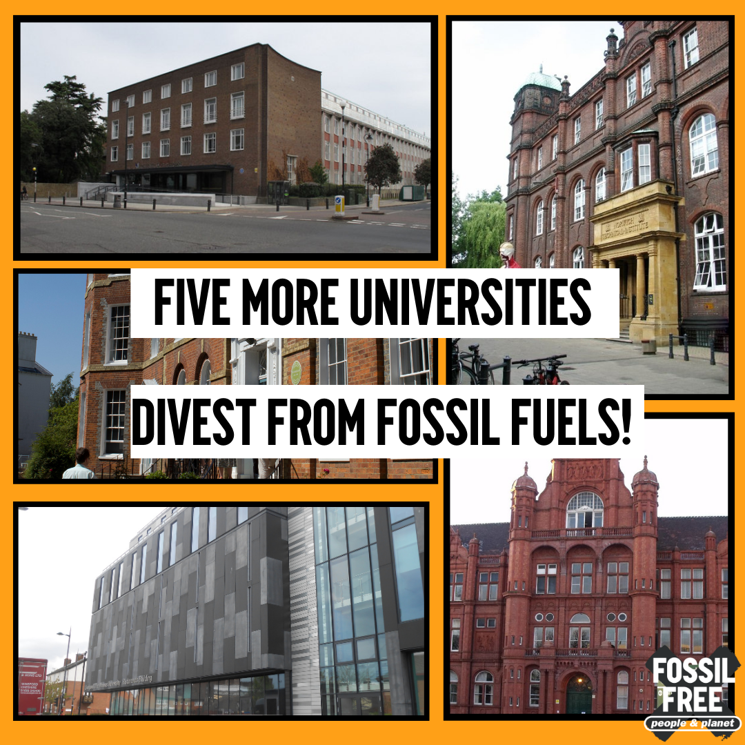 FIVE UK UNIVERSITIES JOIN THE FOSSIL FREE MOVEMENT | People & Planet