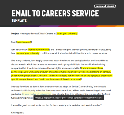 Screengrab of template